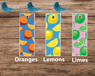 Fruit Bookmarks Food Bookmarks Orange Lemon Lime Apple Peach Cherry Pineapple Bookmarks Cute Bookmarks Colorful Bookmarks Laminated Bookmark - image2